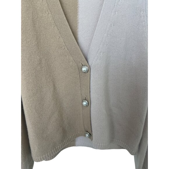 Cami NYC Maya Cardigan Colorblock V-Neck Button-Up Sweater - Picture 6 of 12